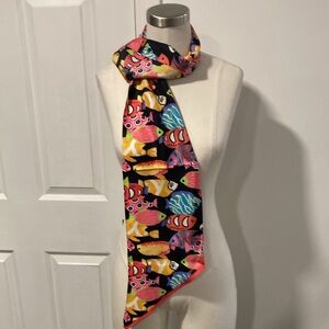Brooks Brothers 100% silk scarf bright tropical fish